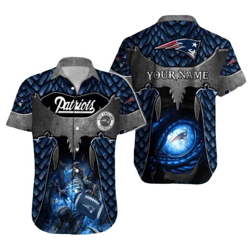 Personalized New England Patriots Dragon Eye Hawaiian Shirt 1
