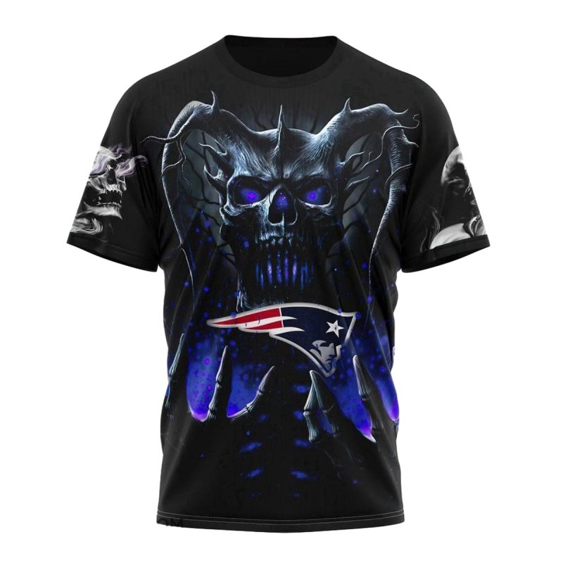 Personalized New England Patriots Dragon Skull Halloween Aop T Shirt 1