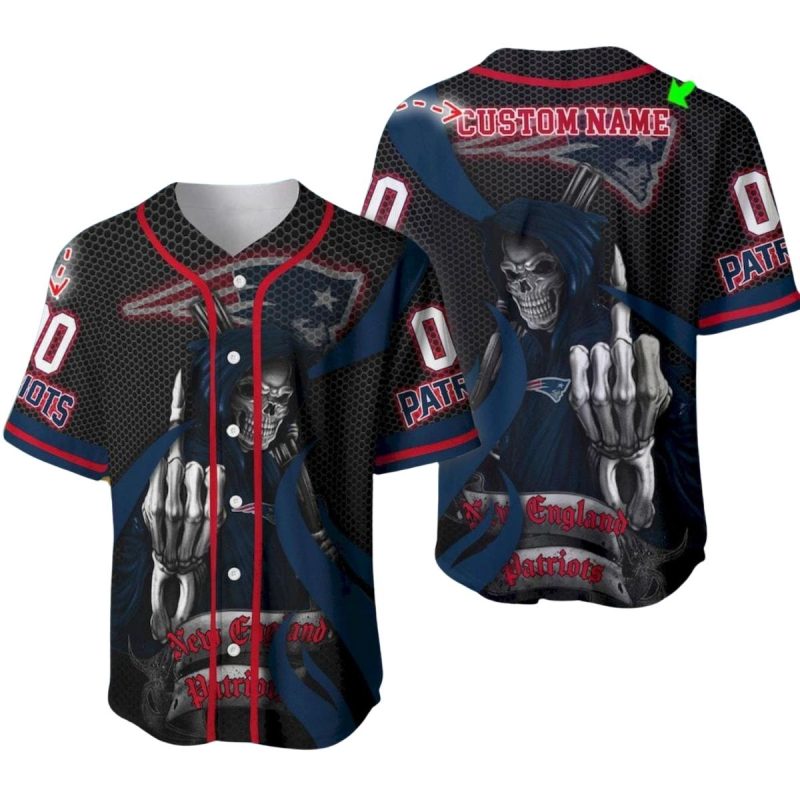 Personalized New England Patriots Fck You The Reaper Baseball Jersey 1