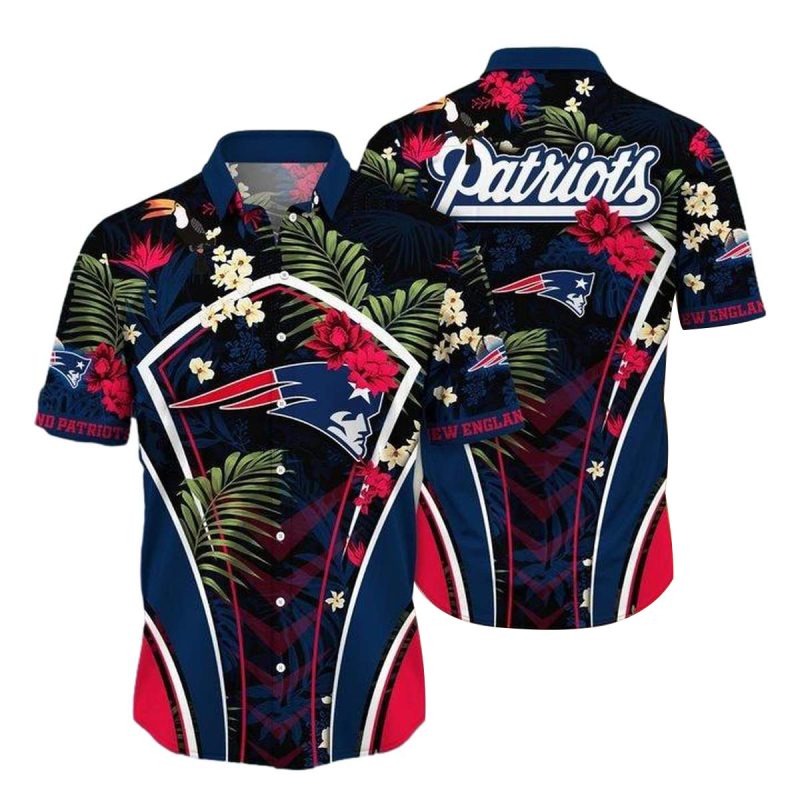 Personalized New England Patriots Flower Summer Tropical Hawaiian Shirt 1