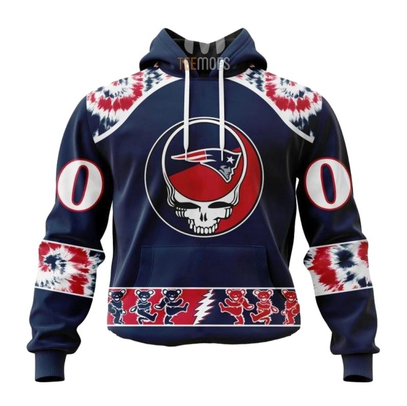 Personalized New England Patriots Grateful Dead Aop Hoodie 1