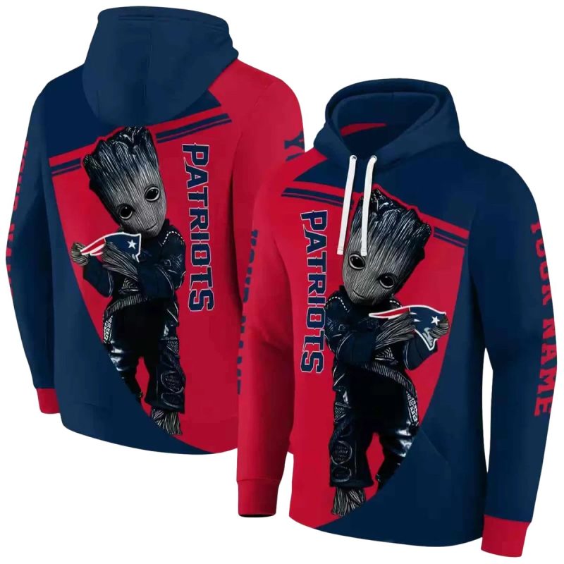 Personalized New England Patriots Groot Blue Aop Hoodie 1
