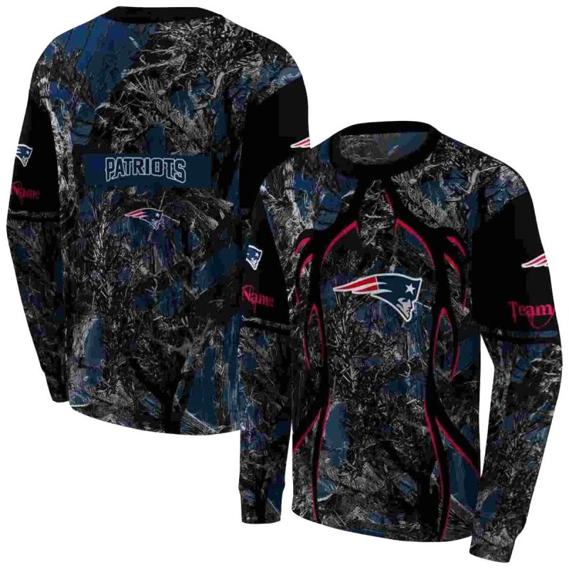 Personalized New England Patriots Hunting Theme Blue Black Aop Sweatshirt 1