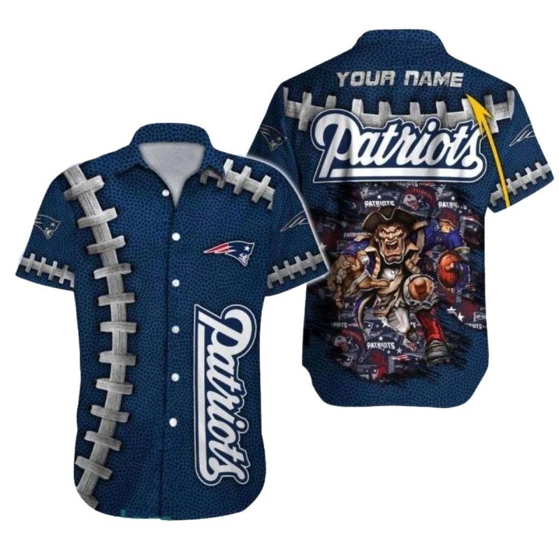 Personalized New England Patriots Logo And Ball Cosplay Hawaiian Shirt 1