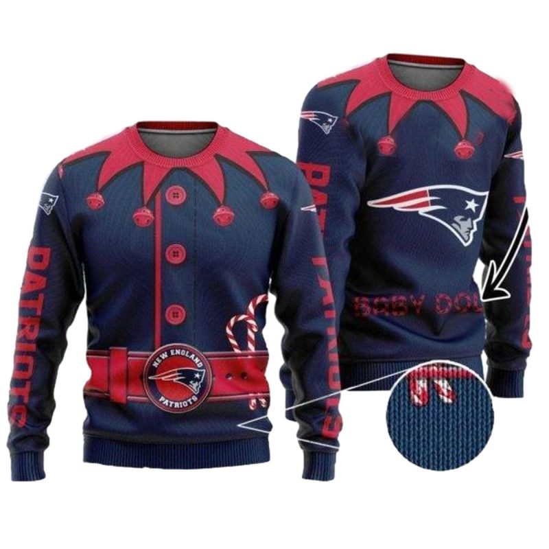 Personalized New England Patriots Logo Clown Cosplay Ugly Sweater 1