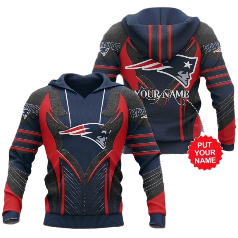 Personalized New England Patriots Logo In My Heart Aop Hoodie 1