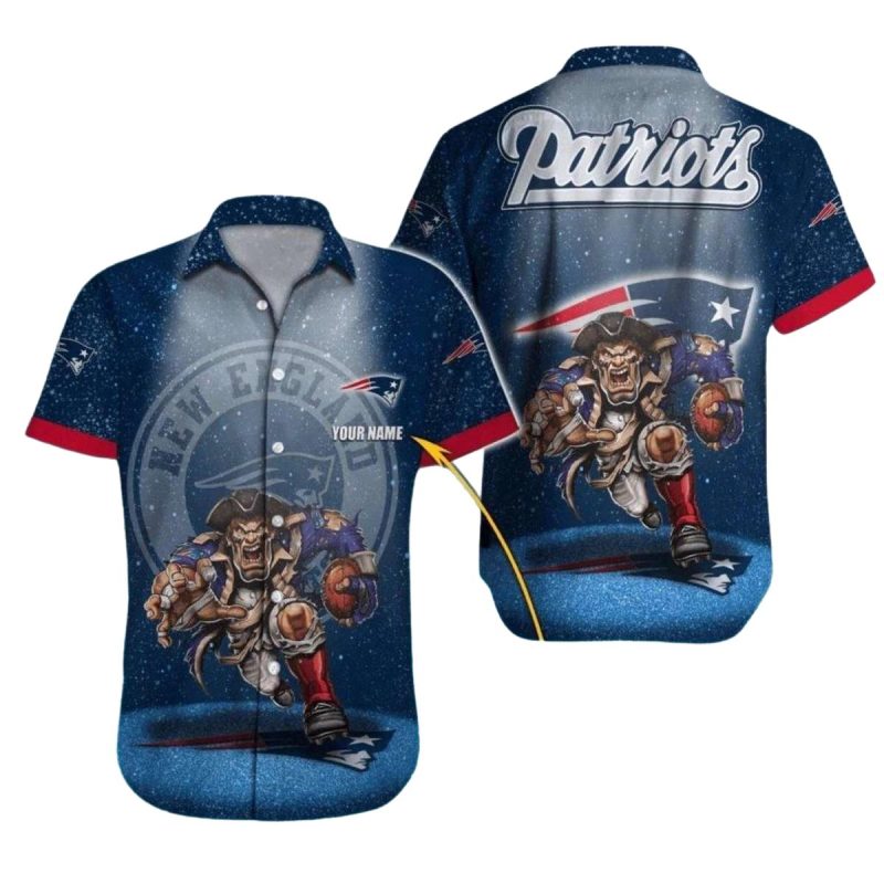 Personalized New England Patriots Mascot Starry Night Warrior Hawaiian Shirt 1