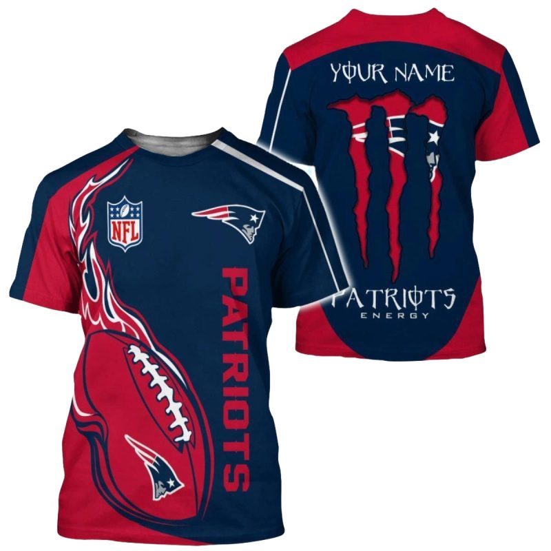 Personalized New England Patriots Monster Energy Aop T Shirt 1