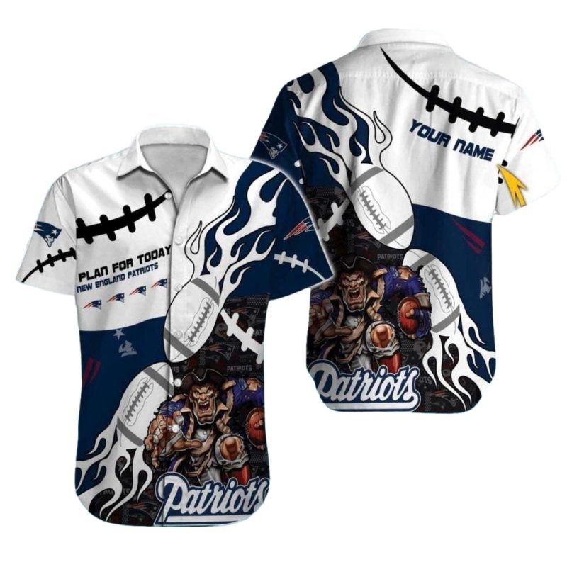 Personalized New England Patriots Pirate Warrior Mascot Hawaiian Shirt 1