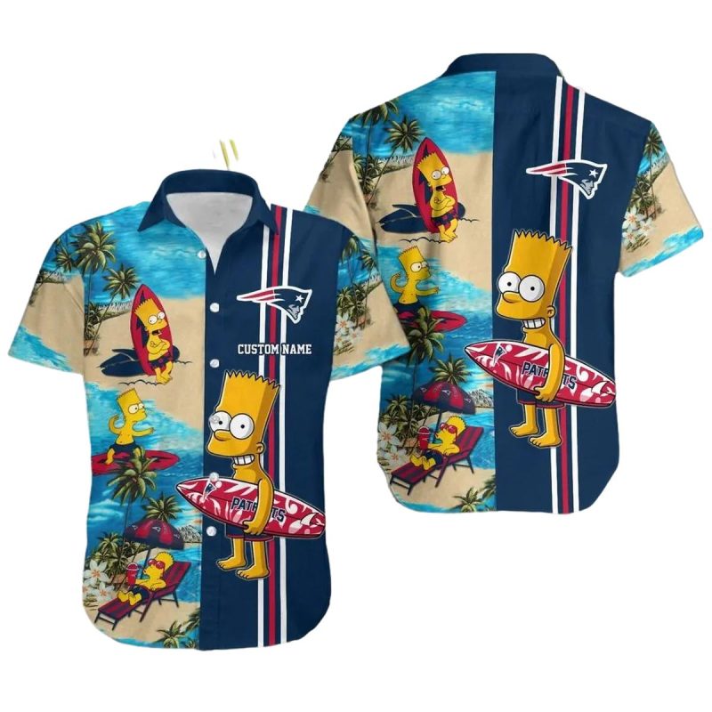 Personalized New England Patriots Simpsons Hawaiian Shirt 1