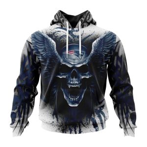 Personalized New England Patriots Special Kits With Skull AOP Hoodie