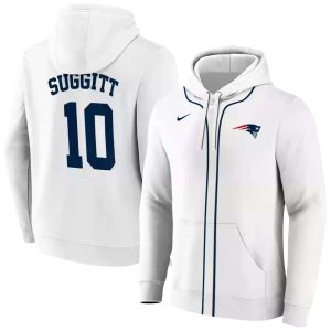 Personalized New England Patriots Sporty Stripe White AOP Hoodie