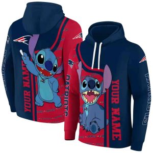 Personalized New England Patriots Stitch Blue AOP Hoodie