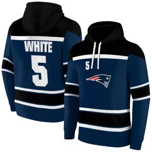 Personalized New England Patriots Striped Pattern Blue AOP Hoodie