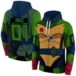 Personalized New England Patriots Superhero Armor Blue Green AOP Hoodie