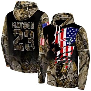 Personalized New England Patriots Tree Camo AOP Hoodie