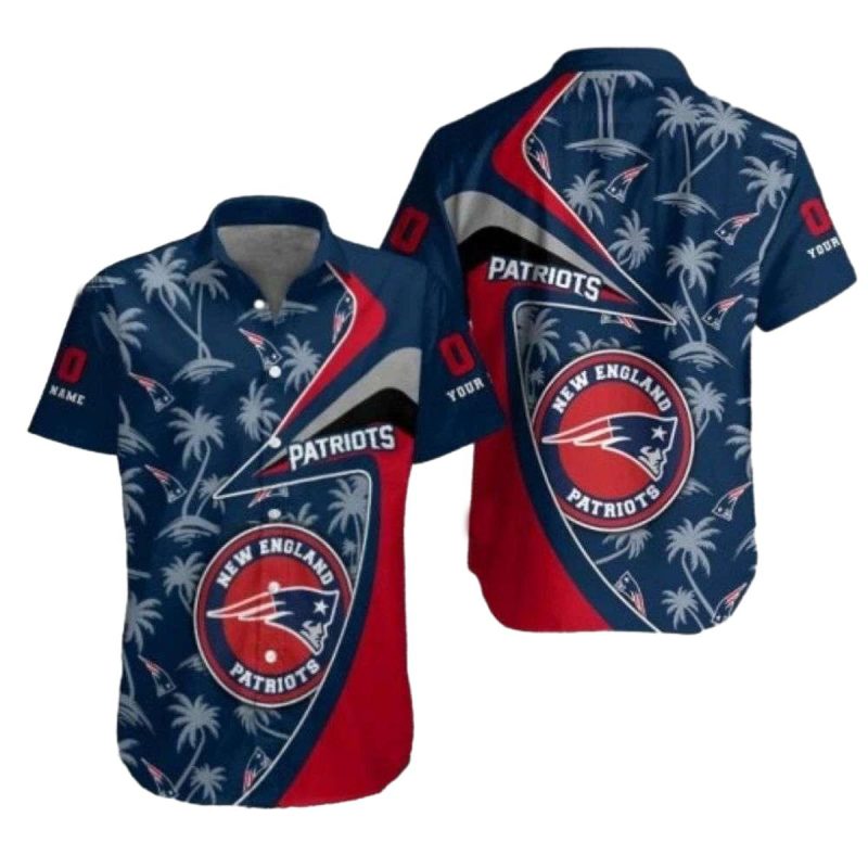 Personalized New England Patriots Tropical Game Day Hawaiian Shirt 1