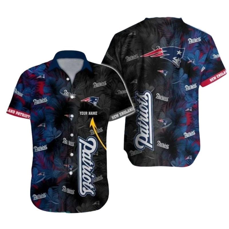 Personalized New England Patriots Tropical Night Patriots Foliage Hawaiian Shirt 1