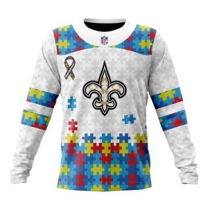 Personalized New Orleans Saints Autism Awareness AOP Sweatshirt