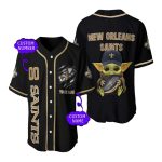 Personalized New Orleans Saints Baby Yoda Hug Ball Baseball Jersey