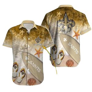 Personalized New Orleans Saints Beach Touchdown Hawaiian Shirt