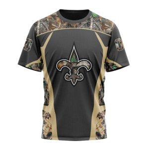 Personalized New Orleans Saints Camo Hunting Logo Lovely AOP T Shirt