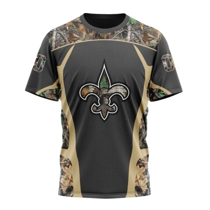 Personalized New Orleans Saints Camo Hunting Logo Lovely Aop T Shirt 1