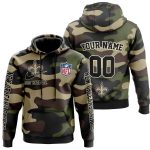 Personalized New Orleans Saints Camo Style Veteran Day AOP Hoodie