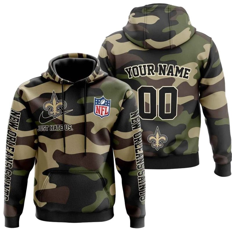 Personalized New Orleans Saints Camo Style Veteran Day Aop Hoodie 1