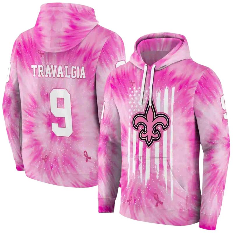 Personalized New Orleans Saints Cancer Support Pink Aop Hoodie 1