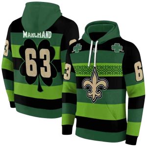 Personalized New Orleans Saints Celtic Patterns Green AOP Hoodie