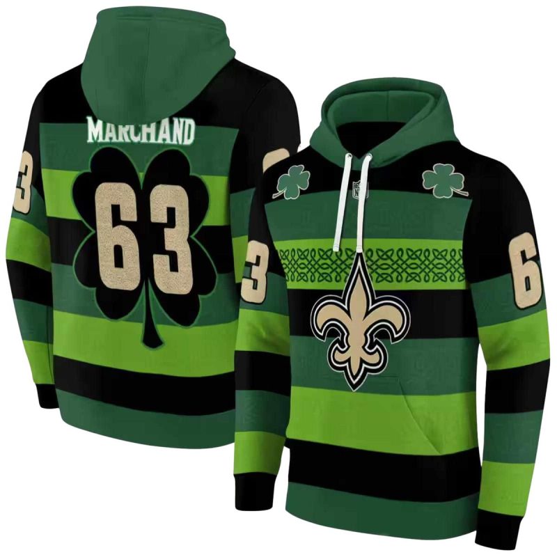 Personalized New Orleans Saints Celtic Patterns Green Aop Hoodie 1