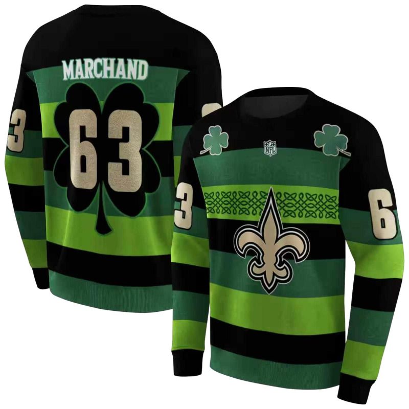 Personalized New Orleans Saints Celtic Patterns Green Aop Sweatshirt 1