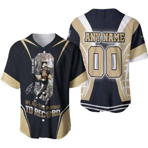 Personalized New Orleans Saints Drew Brees Touchdowns All Time Passing Td Record Baseball Jersey