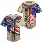Personalized New Orleans Saints Eagle And US Flag Baseball Jersey