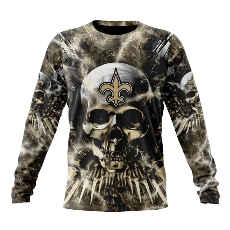 Personalized New Orleans Saints Expendables Skull Halloween Aop Sweatshirt 1