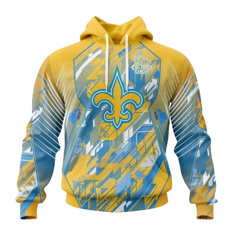 Personalized New Orleans Saints Fearless Against Childhood Cancers Aop Hoodie 1