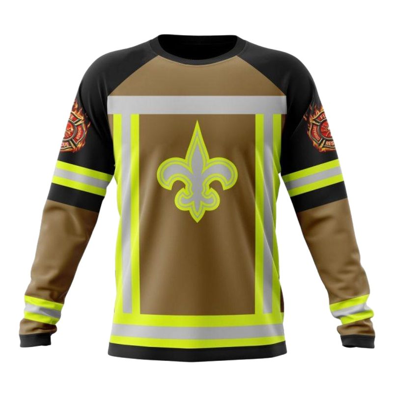 Personalized New Orleans Saints Firefighter Uniform Aop Sweatshirt 1