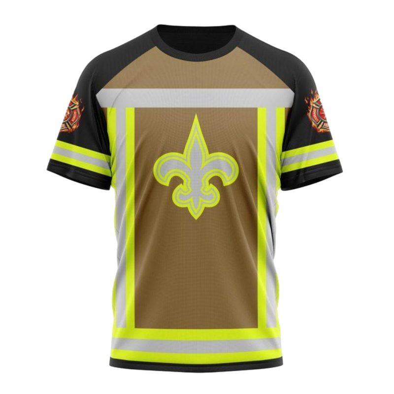 Personalized New Orleans Saints Firefighter Uniform Aop T Shirt 1