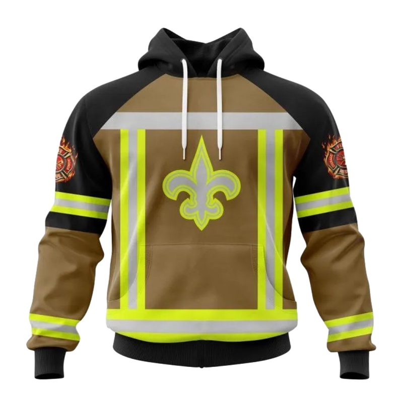 Personalized New Orleans Saints Firefighter Uniform Cosplay Aop Hoodie 1