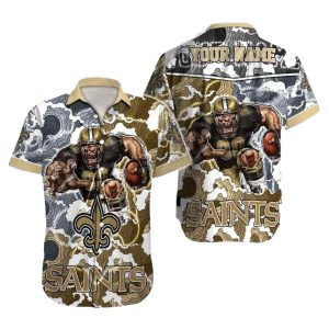 Personalized New Orleans Saints Gold Rush Saints Mascot Hawaiian Shirt