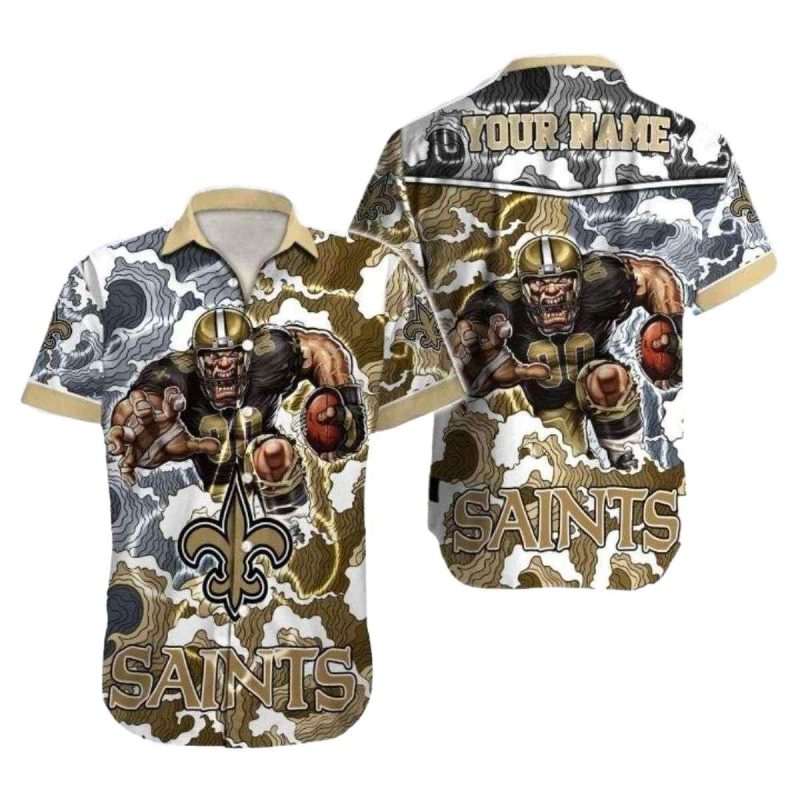Personalized New Orleans Saints Gold Rush Saints Mascot Hawaiian Shirt 1