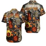 Personalized New Orleans Saints Halloween Skull Pumkin Hawaiian Shirt