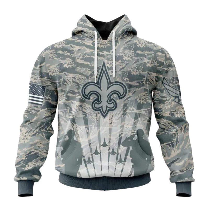 Personalized New Orleans Saints Honor Us Air Force Veterans Aop Hoodie 1