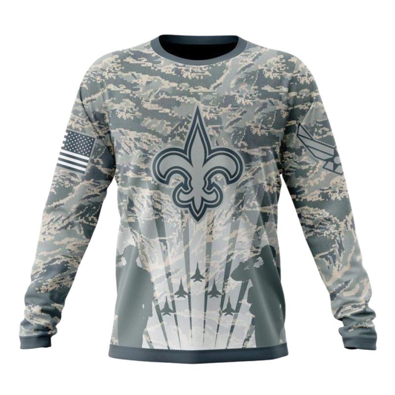 Personalized New Orleans Saints Honor Us Air Force Veterans Aop Sweatshirt 1