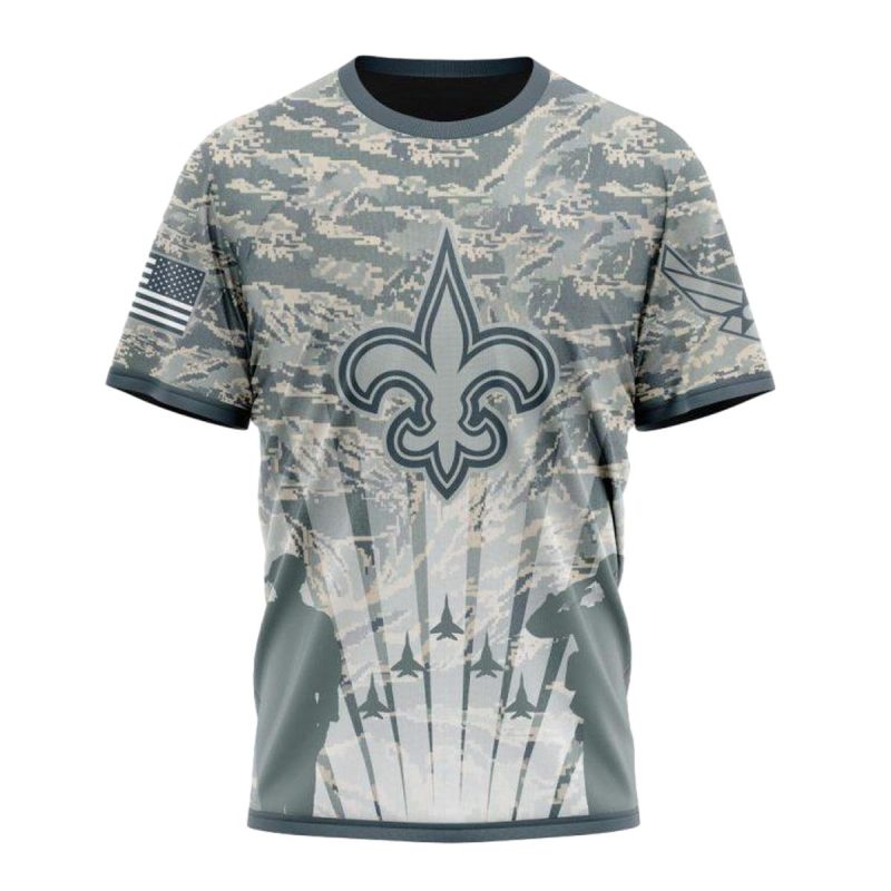 Personalized New Orleans Saints Honor Us Air Force Veterans Aop T Shirt 1