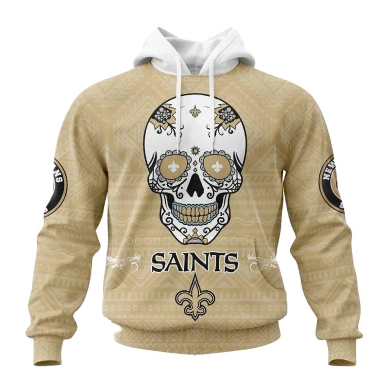 Personalized New Orleans Saints Kits For Dia De Muertos Aop Hoodie 1