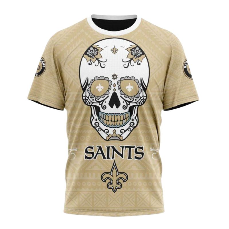 Personalized New Orleans Saints Kits For Dia De Muertos Aop T Shirt 1