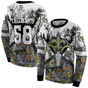 Personalized New Orleans Saints Logo And Forest Silhouette AOP Sweatshirt