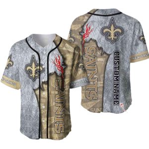 Personalized New Orleans Saints Logo And Jesus Baseball Jersey